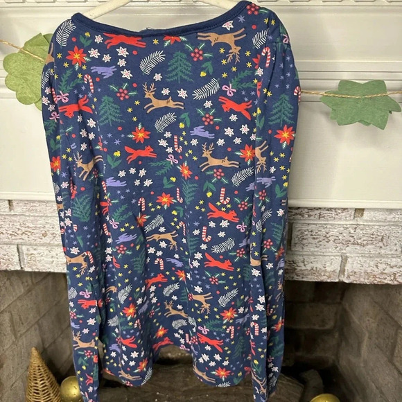 Hanna Andersson size girls 10 Christmas print top woodland creatures holiday - Picture 3 of 5
